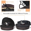 Pemberly Row Patio Rattan Daybed Cushioned Sofa Table Top Canopy Black