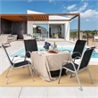 Pemberly Row Set of 4 Patio Dining Chairs Stackable Armrest in Black