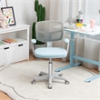 Pemberly Row Kids Height Children Study Chair w/Auto Brake Casters Blue