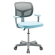 Pemberly Row Kids Height Children Study Chair w/Auto Brake Casters Blue