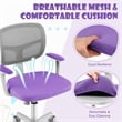 Pemberly Row Kids Height Children Study Chair w/Auto Brake Casters Purple