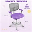Pemberly Row Kids Height Children Study Chair w/Auto Brake Casters Purple