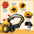 Pemberly Row Electric Kids Ride On Excavator Pretend Play Toy w/Basketball Hoop