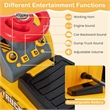 Pemberly Row Electric Kids Ride On Excavator Pretend Play Toy w/Basketball Hoop