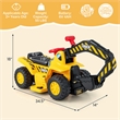 Pemberly Row Electric Kids Ride On Excavator Pretend Play Toy w/Basketball Hoop