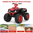 Pemberly Row 12V Kids 4 Wheeler ATV Quad Ride On Car w/ LED Lights Music USB Red