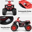 Pemberly Row 12V Kids 4 Wheeler ATV Quad Ride On Car w/ LED Lights Music USB Red