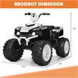 Pemberly Row 12V Kids 4 Wheeler ATV Quad Ride On Car w/ LED Lights Music USB