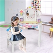 Pemberly Row Kids Vanity Princess Makeup Dressing Table Chair Set w/Mirror White