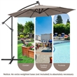 Pemberly Row Solar Powered 32LED Lighted Patio Offset Umbrella Outdoor Coffee