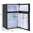 Pemberly Row Refrigerator Small Freezer Cooler Fridge Compact 3.2 cu ft. Unit