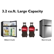 Pemberly Row Refrigerator Small Freezer Cooler Fridge Compact 3.2 cu ft. Unit