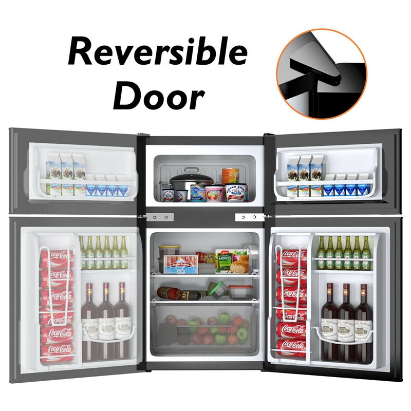 Pemberly Row Refrigerator Small Freezer Cooler Fridge Compact 3.2 cu ft. Unit