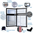 Pemberly Row Refrigerator Small Freezer Cooler Fridge Compact 3.2 cu ft. Unit