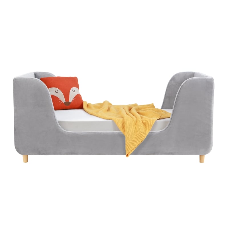Pemberly Row Contemporary Low Profile Upholstered Toddler Bed