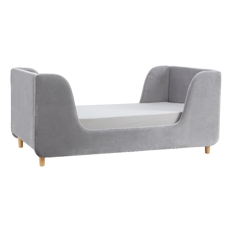 Pemberly Row Contemporary Low Profile Upholstered Toddler Bed