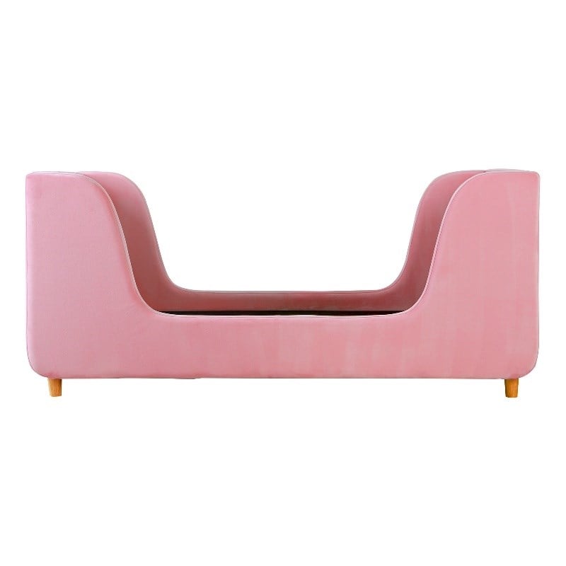Pemberly Row Contemporary Low Profile Upholstered Toddler Bed