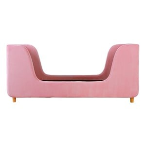 Pemberly Row Contemporary Low Profile Upholstered Toddler Bed
