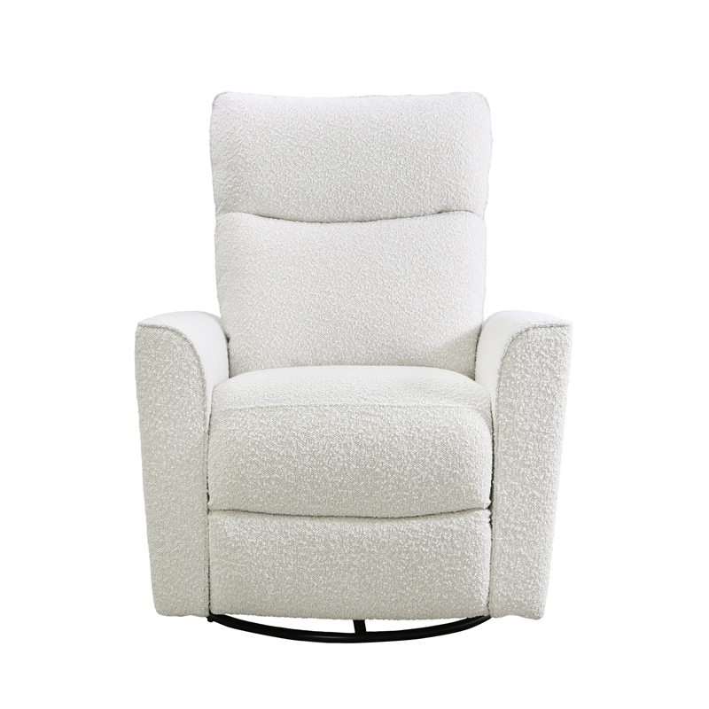 Pemberly Row Contemporary Tall Solid Back Boucle Swivel Glider