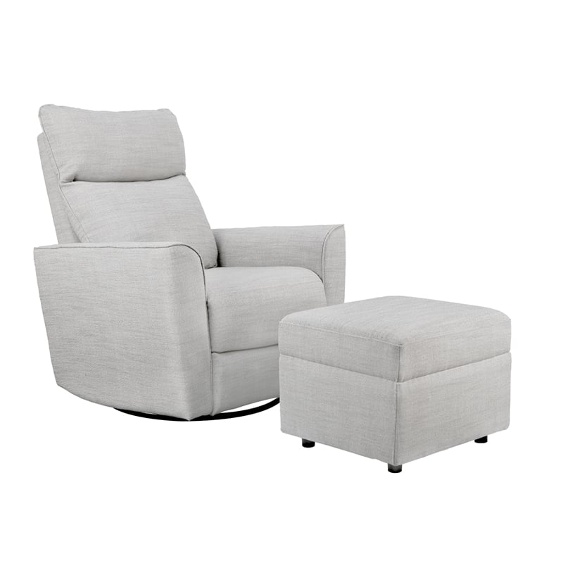 Pemberly Row Contemporary Ottoman with Removeable Legs in Gray