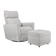 Pemberly Row Contemporary Ottoman with Removeable Legs in Gray