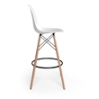 Pemberly Row Contemporary Bar Height Stools (Set of 2) in White