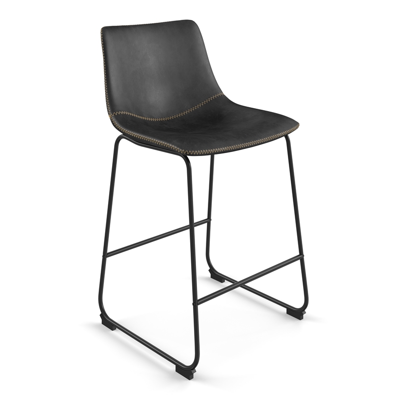 Pemberly Row Counter Height Stool with Black Frame (Set of 2) in Black