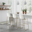 Pemberly Row Contemporary Bar Height Stools (Set of 2) in White