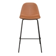 Pemberly Row Vegan Leather Counter Height Stools (Set of 2) in Brown
