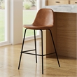 Pemberly Row Vegan Leather Counter Height Stools (Set of 2) in Brown