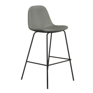 Pemberly Row Vegan Leather Counter Height Stools (Set of 2) in Slate