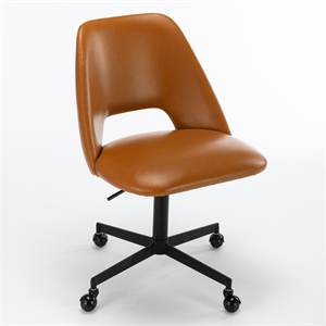 Pemberly Row Modern / Contemporary Rolling Base Task Chair in Tan