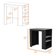Pemberly Row Kitchen Island Engineered Wood Black IMarble Color Finish