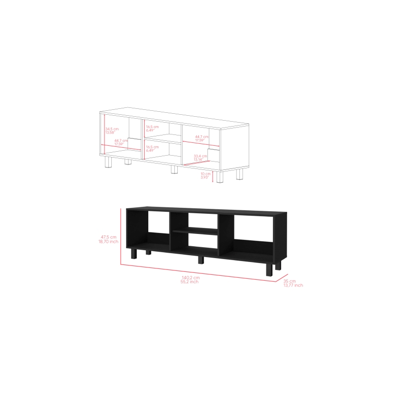 Pemberly Row Contemporary 2-Piece Living Room Set Engineered Wood Black