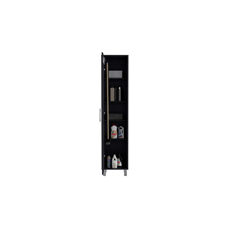 Pemberly Row Contemporary Storage Cabinet Engineered Wood Black