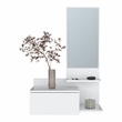 Pemberly Row Contemporary Floating Hallway Cabinet Engineered Wood White