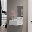 Pemberly Row Contemporary Floating Hallway Cabinet Engineered Wood White