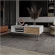 Pemberly Row Contemporary Coffee table Engineered Wood White Ligth Pine