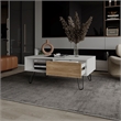 Pemberly Row Contemporary Coffee table Engineered Wood White Ligth Pine