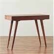 Pemberly Row Contemporary 39 inch Solid Wood Office Desk in Dark Walnut