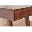 Pemberly Row Contemporary 39 inch Solid Wood Office Desk in Dark Walnut