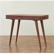 Pemberly Row Contemporary 39 inch Solid Wood Office Desk in Dark Walnut