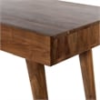 Pemberly Row Contemporary 39 inch Solid Wood Office Desk in Dark Walnut