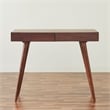 Pemberly Row Contemporary 39 inch Solid Wood Office Desk in Dark Walnut