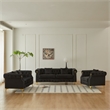 Pemberley Row Velvet Black Sofa Set Rectangular Tufted