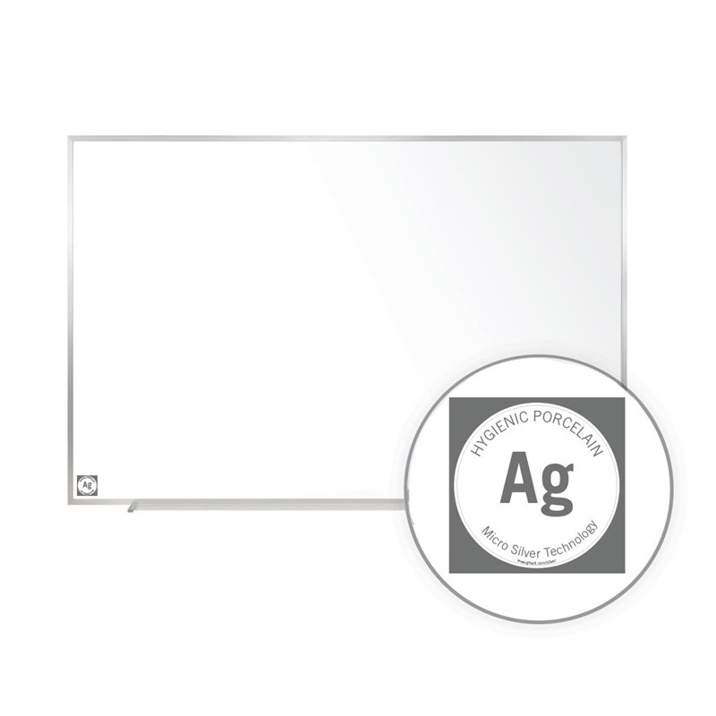 Pemberly Row 2' x 3' Magnetic Hygienic Whiteboard w/ Aluminum Frame in White
