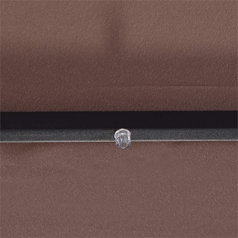 Pemberly Row Patio Solar Umbrella LED Patio Steel Tilt w/ Crank Outdoor (Tan)