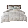 Pemberly Row 3-Piece Modern Cotton Printed Comforter Set w/ Trims in Off White