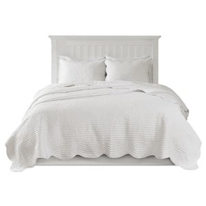 Pemberly Row 3-Piece Polyester Microfiber Coverlet Set - White