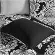 Pemberly Row Contemporary 7-Piece Cotton Printed Comforter Set in Black